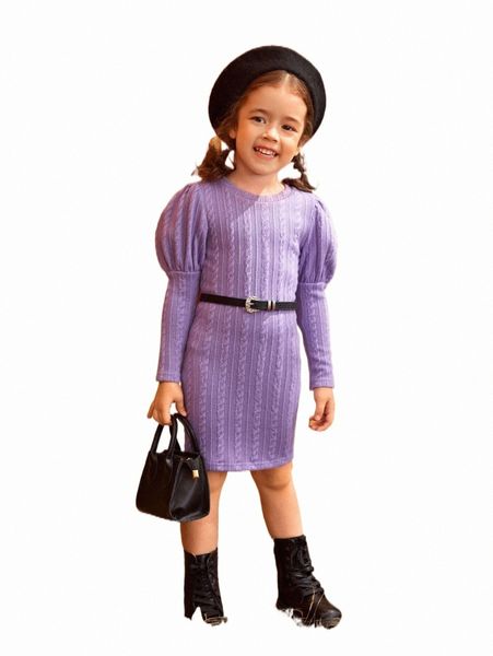 

others apparel toddler girls puff sleeve dress without belt 557v#, Black;white