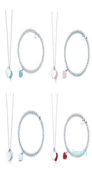 

fashion 100 925 sterling silver fashion classic love necklace bracelet set