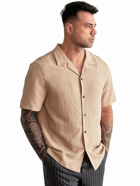 

men's casual shirts extended sizes men solid lapel neck shirt 20mk#, White;black