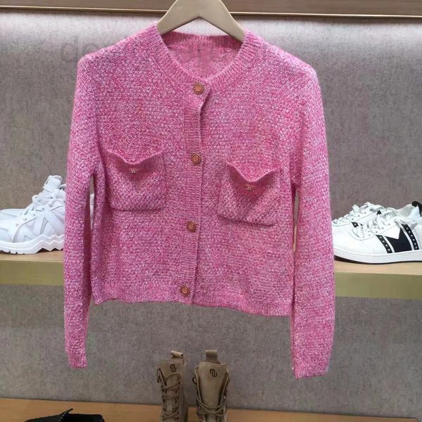 

women's sweaters designer fadan 's 2022 spring and summer new dynamic french pink round neck cardigan knitted jacket mldc, White;black