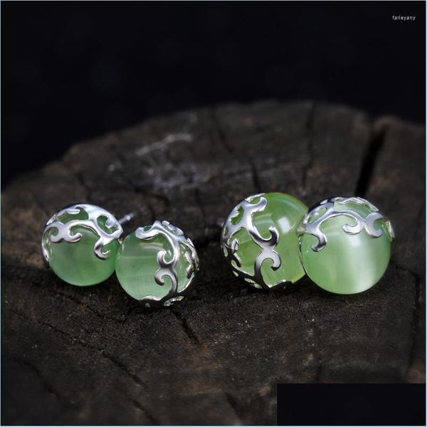 

stud stud modian trendy 925 sterling sier green opal black onyx 4 color earring for women luxury wedding ear pin fine jewelry giftstu dhxdp, Golden;silver