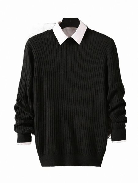 

men's sweaters men ribbed knit sweater without shirt g7nw#, White;black