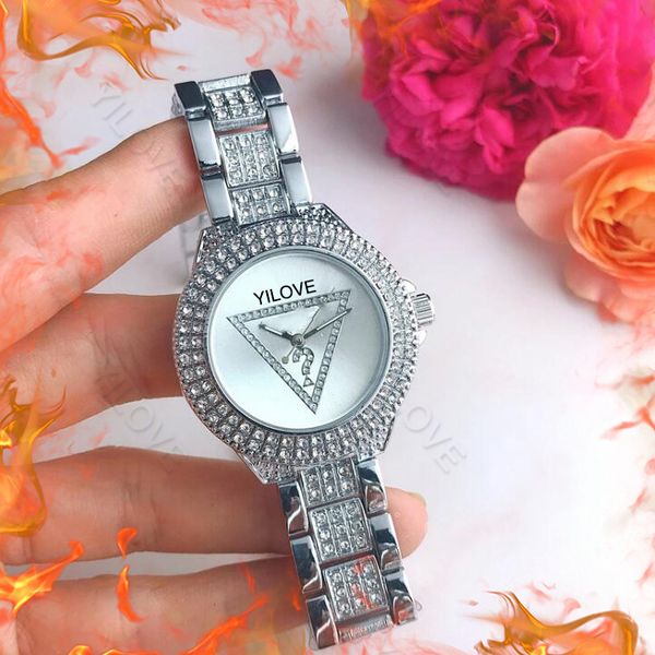 

triangle question mark symbol gold silver women's watch 36mm mannequin simple fashion clock four colors optional stainless steel skelet, Slivery;brown
