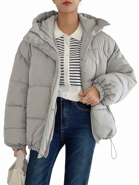 

women's down & parkas dazy drawstring hooded puffer coat m6mv#, Black