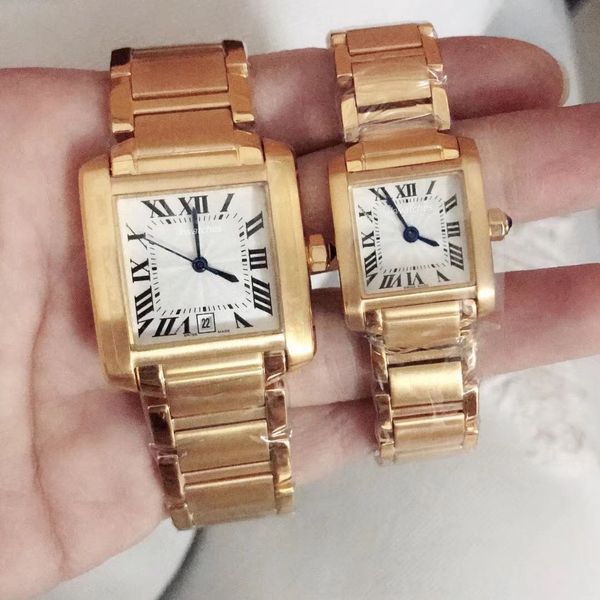 

classic quartz watch for woman fashion dress lady watches gold color band stainless steel wristwatch 29mm ca01-5, Slivery;brown
