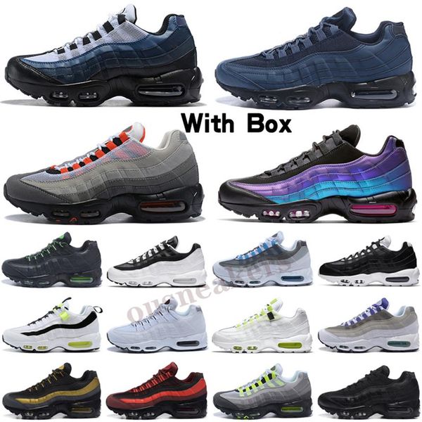 

og mens run shoes 95s gold bred gym red laser fuchsia gradient white blue classic black men sports tn sneakers2883, Black;brown