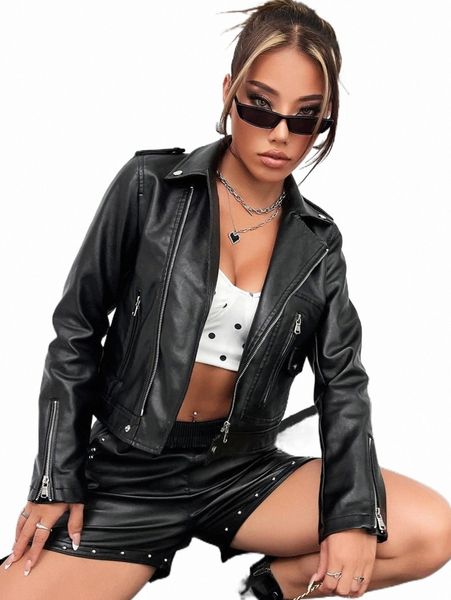 

women's jackets apperloth a zip up pu leather moto jacket b2rr#, Black;brown