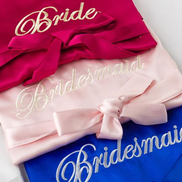 

bridal wedding robe embroidery letter sleepwear nightgown short home, Black;red