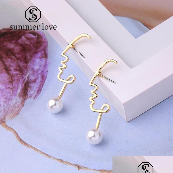 

stud irregar pearl stud earrings for women elegant gold plating drop wedding jewelry gift delivery 2021 newdhdhwft, Golden;silver