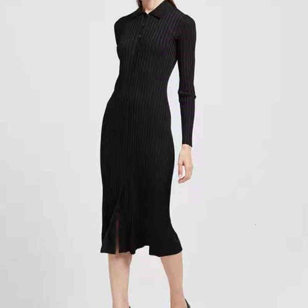 

women's knits tees autumn and winter small lapel ruffle knitted dress, White