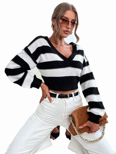 

women's sweaters two tone drop shoulder sweater l8ep#, White;black
