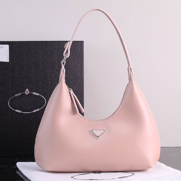 

high-quality underarm bag luxury brand women handbag purse fashion leather zipper seal triangle letter solid color purse