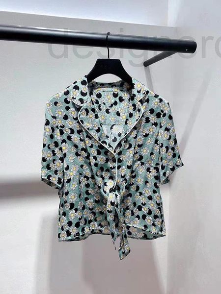 

women's blouses & shirts designer fadan s's 2021 spring and summer new women's wear daisy contrast color bordered knot pajama, White