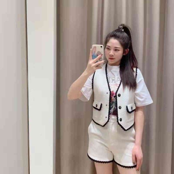 

women's jackets fadan m's spring and summer small fragrance color contrast woven lace vest sweater, Black;brown