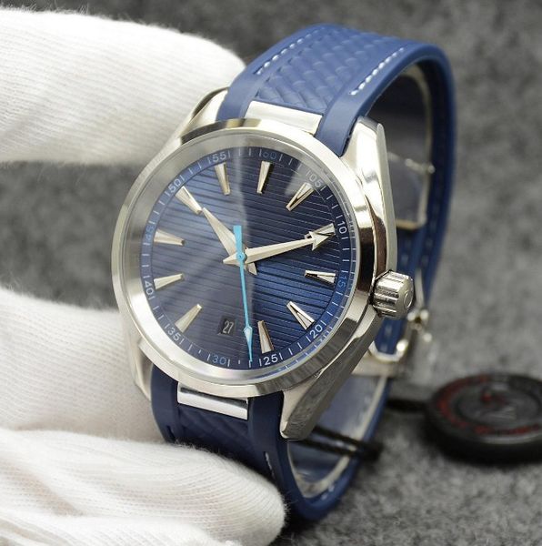 

2021 silver dial watch 150m 42mm automatic mechanical stainless steel glass back sports mens watches, Slivery;brown