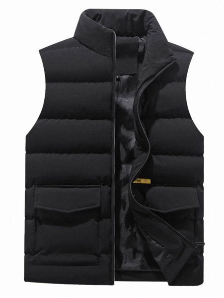 

men's down & parkas men flap pocket vest puffer coat x4wk#, Black