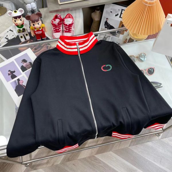 

designer version jacket pure handmade gu2022 new men's and women's same jacket embroidered double ring logo, Black;red