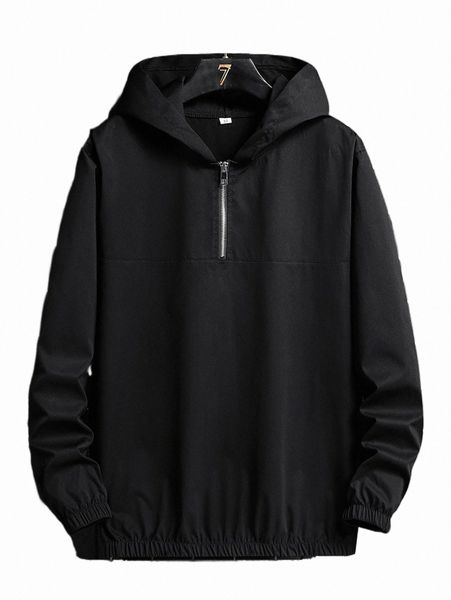 

men's jackets men quarter zip hooded jacket 2022 new w7vi#, Black;brown