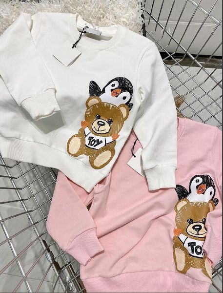 

kids sweatshirts boys girls hoodies cute animals letter printed long sleeve pullover children casual sweatshirt baby clothing pink white si, Black