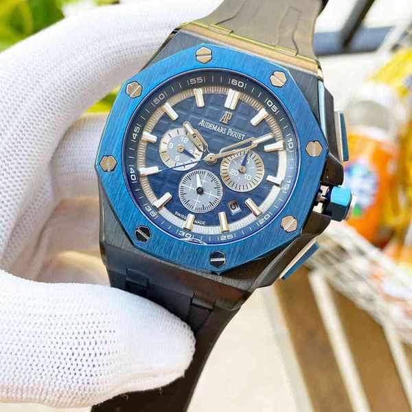 

luxury mens mechanical watch oak offshore boutique wristwatch multifunctional six pin fully automatic swiss watches brand, Slivery;brown