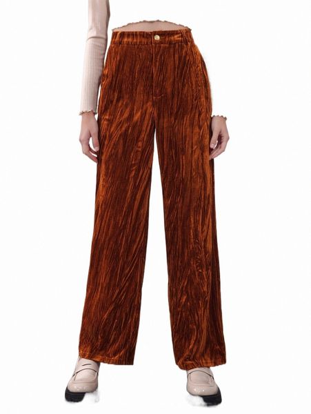 

women's pants & capris mod solid velvet wide leg pants v6w7#, Black;white