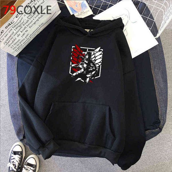 

hoodies hoodie anime attack on titan men korea y2k aesthetic hip hop hoddies x1022, Black