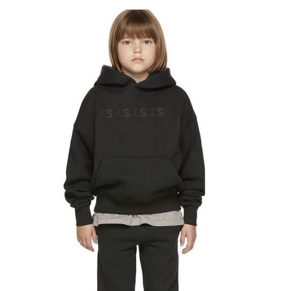 

boys girls hoodies kids sweatshirts letter printed streetwear loose fashion children casual sweatshirt baby clothing hiphop pullover 5 style, Black