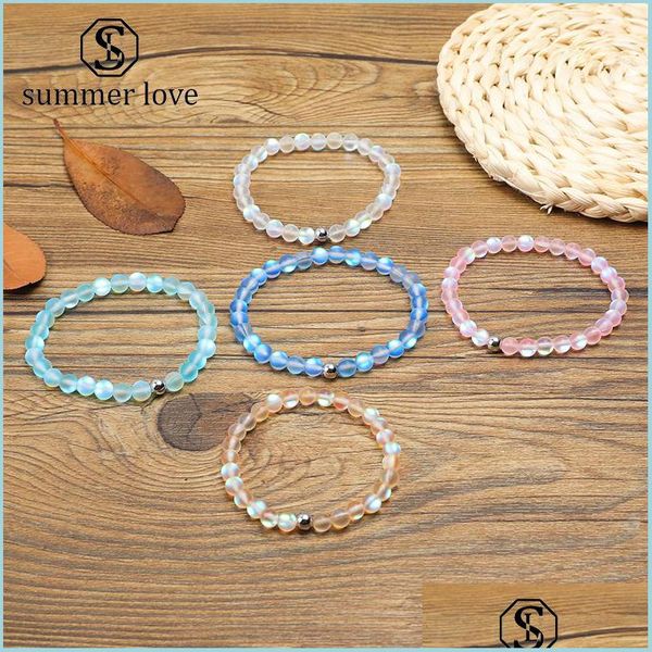 

beaded strands 6mm fashion natural flash stone bead bracelet for women men ethnic colorf chakra energy yoga bangle jewelr ffshop2001 dhdxl, Black