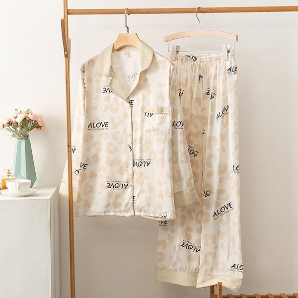 

loose intimate lingerie pyjamas home sleepwear clothes print women pajamas set, Black;red