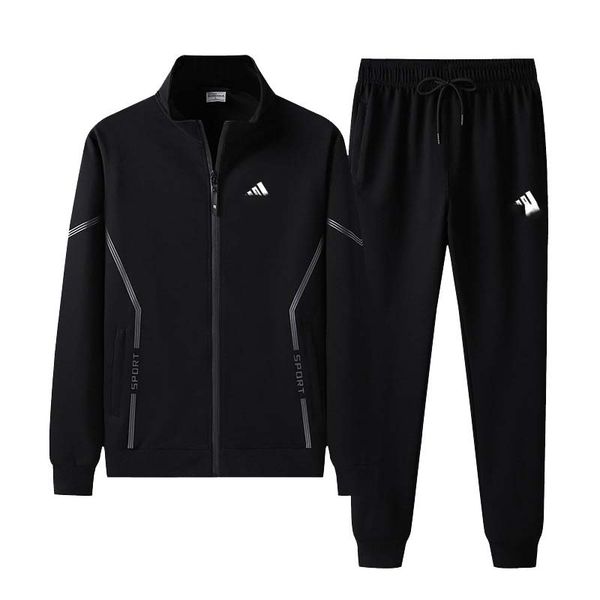 

designer tracksuits hoodie men's spring and autumn standing collar hoodie casual running fitness loose sportswear m-3xl 4xl 5xl, Black