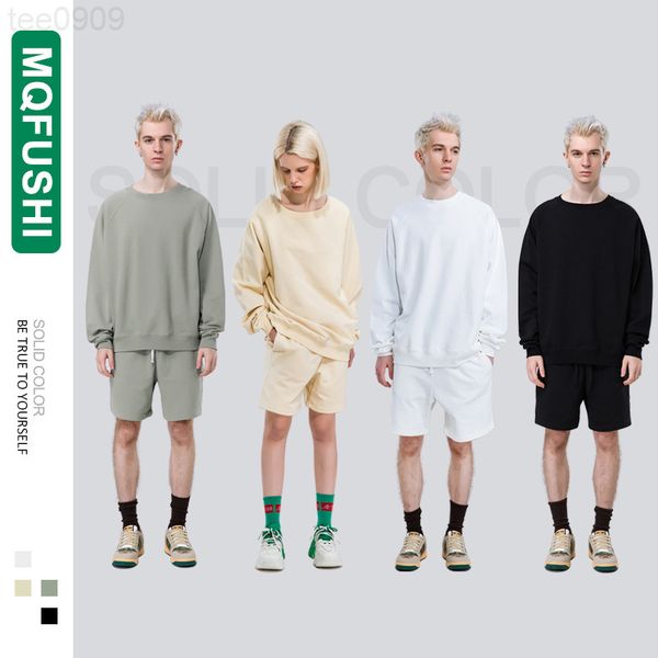 

hoodies autumn and winter 2022 round neck cotton 480g sweater earth series the same sweater fashion, Black