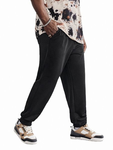 

men's pants extended sizes men drawstring waist sweatpants a2hu#, Black