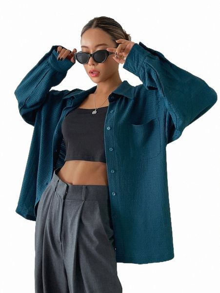 

women's blouses & shirts dazy drop shoulder pocket patched shirt m5ct#, White