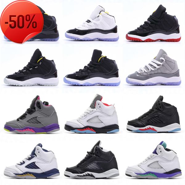 

boots kids jumpman 5s low basketball shoes 5 sports sneakers oreo black white red blue suede 11 11s children baby toddlers running shoes lan