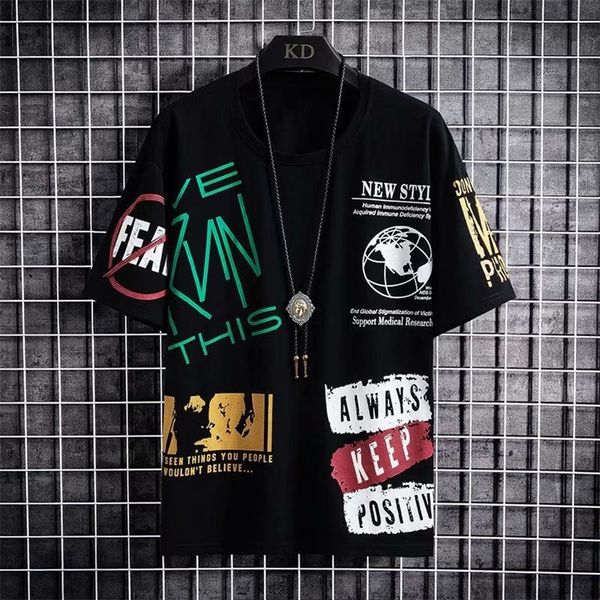

men's t shirts summer men's t shirts harajuku fashion korean printing short sleeve tee men casual men clothing streetwear trend t, White;black