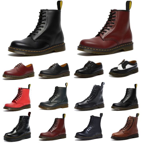 

winter leather boots women men snow boots fur ankle half navy blue red bordeaux green booties fashion triple black white man woman boot 36-4