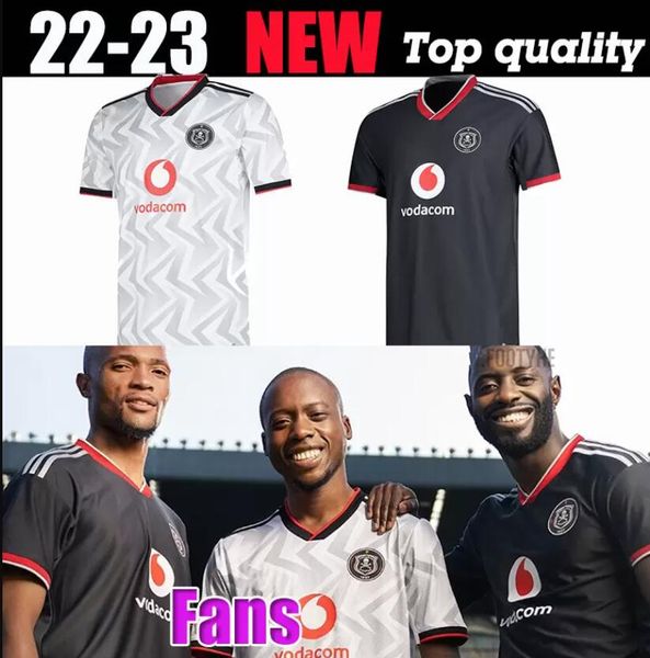 

22 23 orlando pirates pule mens soccer jerseys mosele o mabasa nyauza lorch monyane home black away football shirt uniforms, Black;yellow