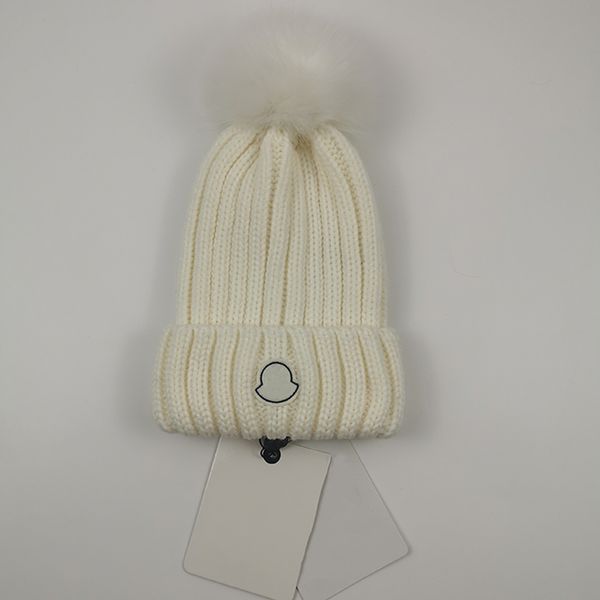 

knitted fur pom hat fashion designer skull cap letters beanie men and women cashmere color hair ball, Blue;gray