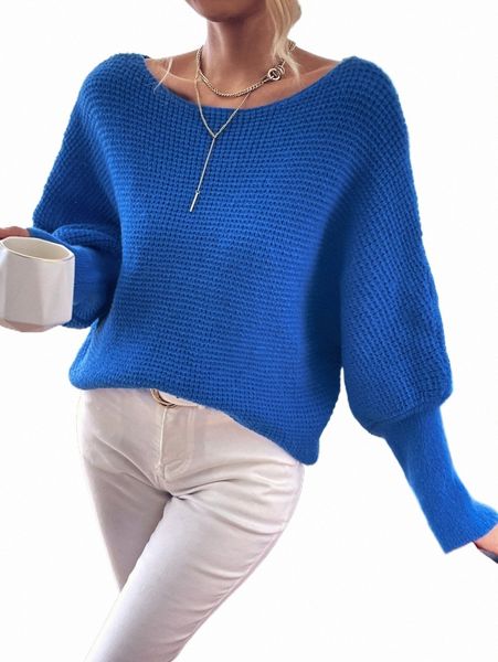

women's sweaters solid lantern sleeve sweater e2jg#, White;black