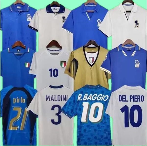 

1982 italys retro soccer jersey 1990 1996 1998 2000 home football 1994 maldini baggio donadoni schillaci totti del piero 2006 pirlo inzaghi, Black;yellow