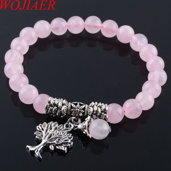 

2022 tree of life charm strands bracelets boho natural stone beaded bracelet elastic rope women jewelry bk324, Black