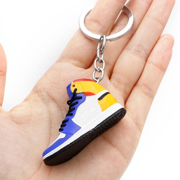 

designer basketball shoe mold keychain gym sneakers shoes bag pendant mini 3d sports shoes key chain jewelry gift, Silver
