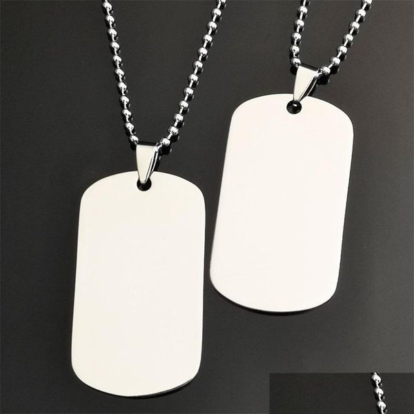 

pendant necklaces black sier plated stainless steel blank pendant necklace perso nalized engraving own logo id dog tag desig sexyhanz dhsu8, Silver