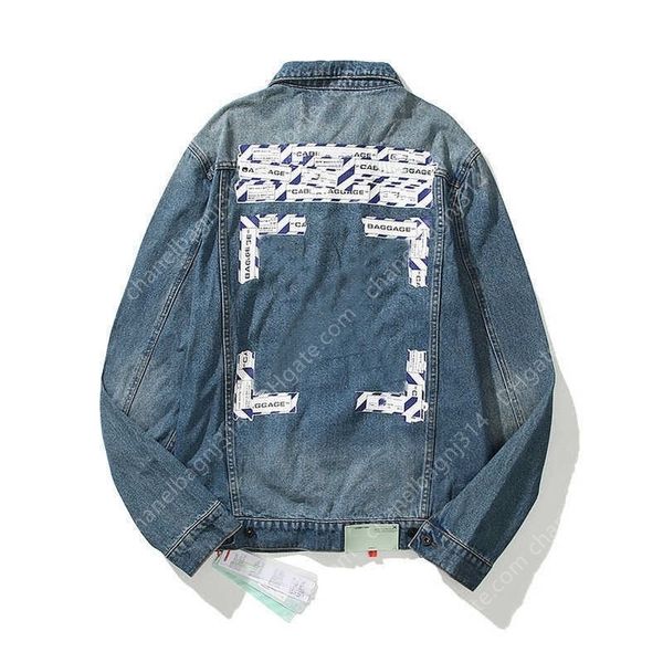 

men's jacket offs brand designers denim men casual jackets autumn winter coats luxe womens back arrow print black stylist luxurykfsn