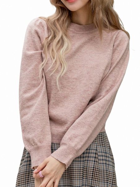 

women's sweaters dazy solid puff sleeve sweater k18b#, White;black