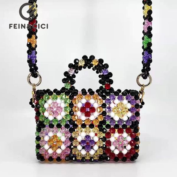 

evening bags bead bag floral designer brand acrylic crystal clear pearl beaded box tote women party bucket hand spring summer 220905