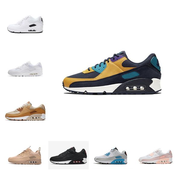 

men's and women's well-off shoes foams runner running 90 90s shoe mca white blue red mac silver metal volt low 90's three bla