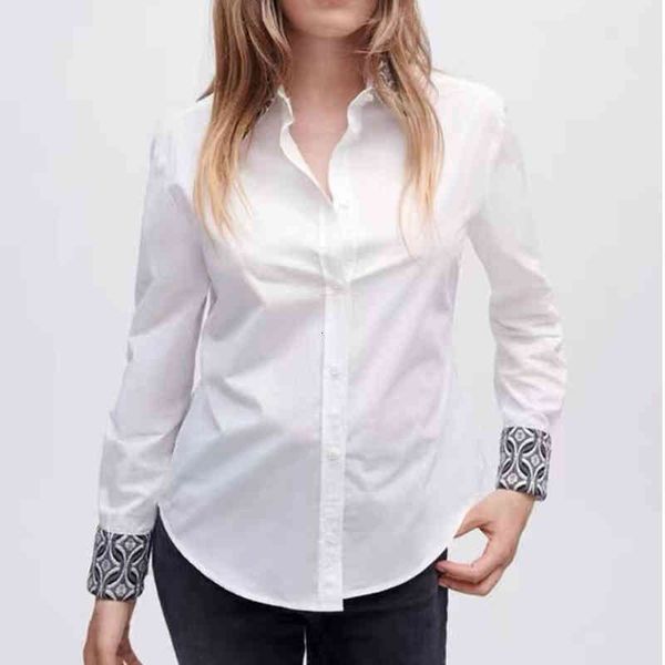 

women's blouses shirts fadan 's fashion simple autumn and winter jacquard collar white long sleeve shirt