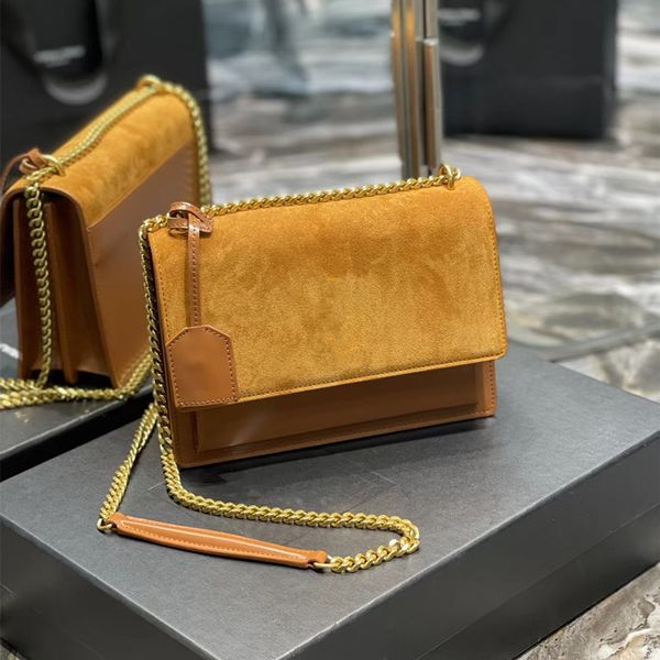 

7a r women's bag crossbody leather matte stitching imitation deer velvet sunset bag shoulder luxury classic fashion original wholesale