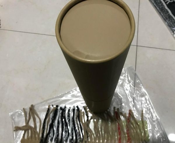 

with round tube box 2020 winter cashmere scarf classic check sca, Blue;gray